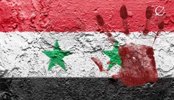 Syria flag with blood