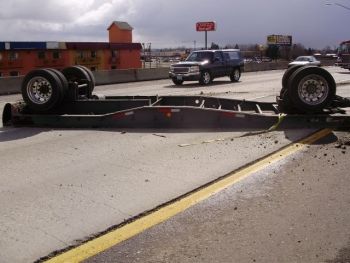 Semi rollover on I-5, Salem, Oregon 3-8-09