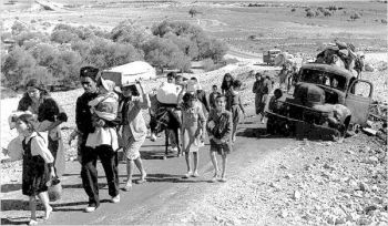 Images of the Nakba in 1948, 2010 Nakba remembrance in Seattle, and the parents of Rachel Corrie.