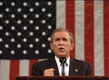 President Bush during the height of the false information period