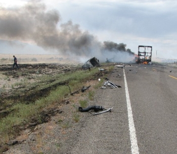 Fatal crash scene near the Oregon/California border 52507