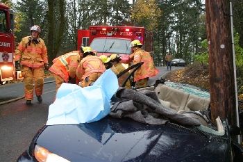 Extrication from crash, Canby, Oregon 11-18-07