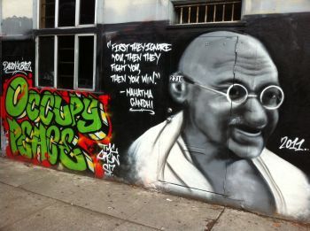 Gandhi graffiti in San Francisco