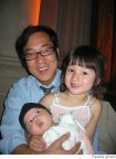 James Kim with daughters Penlope and Sabine